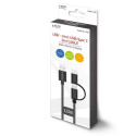 Savio CL-128 USB cable USB 2.0 1 m USB A USB C/Micro-USB A Black