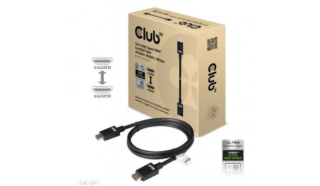 CLUB3D Ultra High Speed HDMI 4K120Hz, 8K60Hz Certified Cable 48Gbps M/M 1 m/3.28 ft