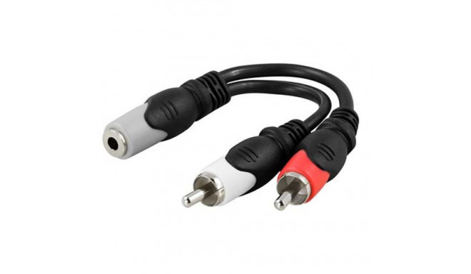 Deltaco AA-6A audio cable 0.1 m 3.5mm 2 x RCA Black, Grey, Red
