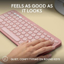 Logitech Pebble Keys 2 K380s keyboard Universal RF Wireless + Bluetooth QWERTY US International Pink