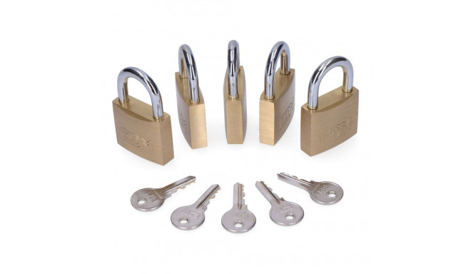 Key padlock EDM 85245 Brass 40 x 23 mm (5 Units)
