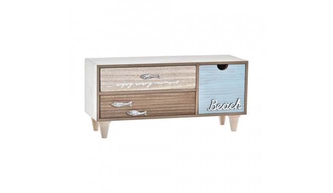 Шкатулка DKD Home Decor Коричневый бирюзовый Деревянный 34 x 13 x 16 cm