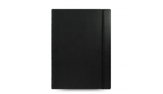 Kaustik Filofax A4 Classic Brights, black- must, spiraalköide, jooneline