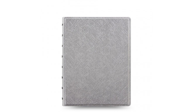 Kaustik Filofax A5 Saffiano Metallic hõbe spiraalköide, jooneline