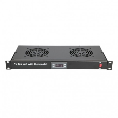 Extralink ventilaatoripaneel 19", 2 ventilaatorit, termostaadiga