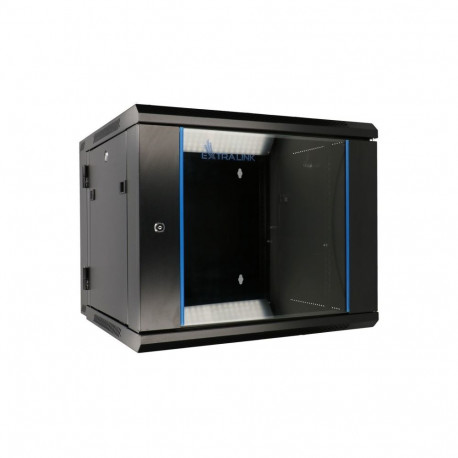 Extralink andmekapp 12U 600x600 AZH seinale kinnitatav swing-tüüpi, must