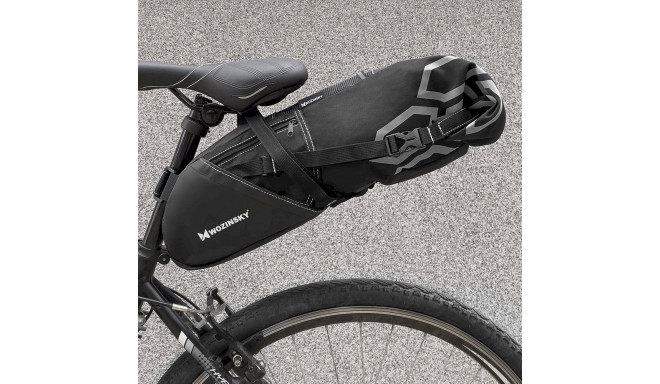 Wozinsky large roomy bicycle bag under the saddle 12 L black (WBB9BK)