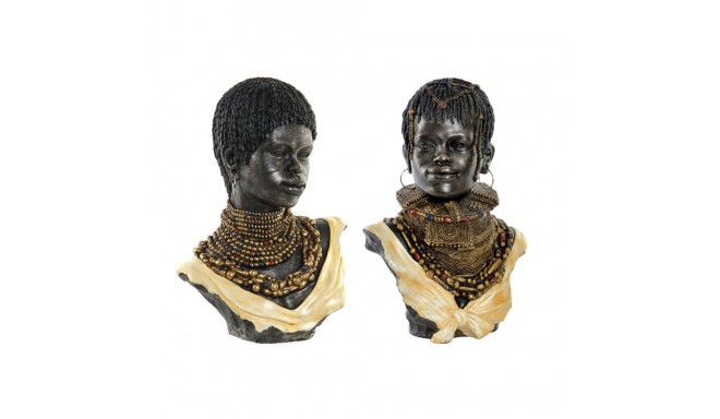 Decorative Figure DKD Home Decor Black Beige Colonial African Woman African Man 26 x 20 x 42 cm (2 U