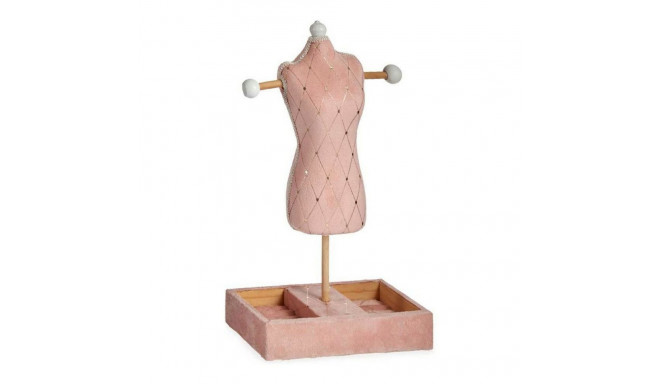 Gift Decor jewellery stand Velvet Wood 12x40x24cm, pink