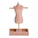 Gift Decor jewellery stand Velvet Wood 12x40x24cm, pink