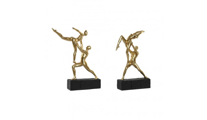 Decorative Figure DKD Home Decor 21 x 5,5 x 25,5 cm Black Golden Gymnast (2 Units)