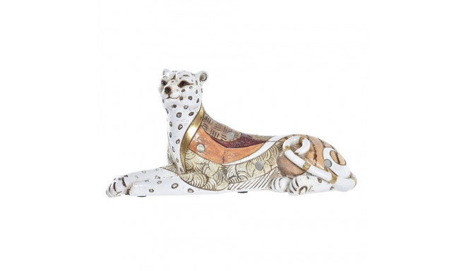 Dekoratīvās figūriņas DKD Home Decor Balts Oranžs Leoparda Koloniāls 24 x 10 x 12 cm
