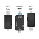 RoGer OTG USB-C/USB/microUSB Cardreader TF / SD + USB 2.0