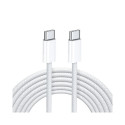 iLike CBL6 punutud traat 65 W PD USB-C-USB-C andmeside ja laadija 2 m kaabel valge (OEM)