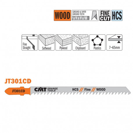 Tikksaelehed, 5 tk HCS 116x3x8 TPI (WOOD/STRAIGHT/FINE)