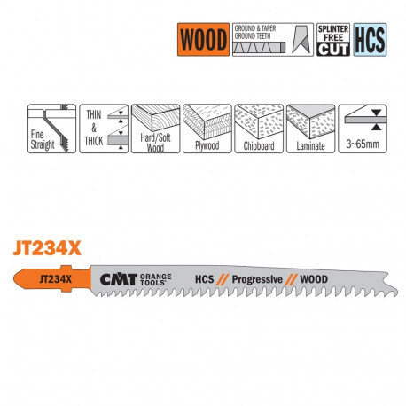 Tikksaelehed, 5 tk HCS 116x2-3x8-12 TPI (WOOD/THIN/THICK)