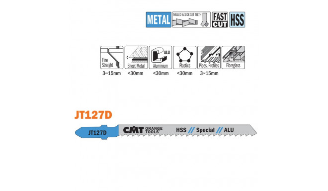 5 JIG SAW BLADES HSS 100x3x8TPI (ALUMINIUM/STRAIGHT/FINE)