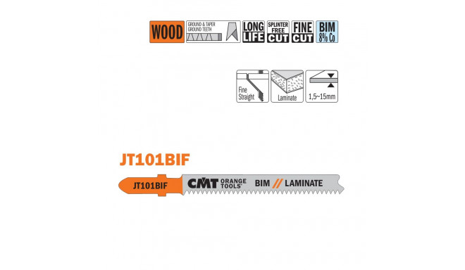 5 JIG SAW BLADES BIM 83x1.7x15TPI (LAMINATE/STRAIGHT/FINE)