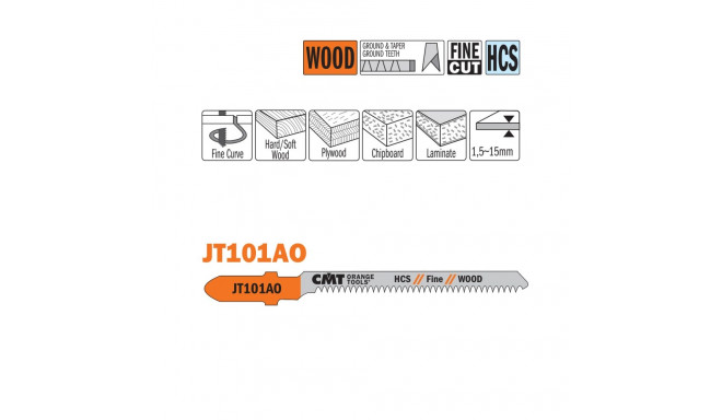 5 JIG SAW BLADES HCS 76x1.4x20TPI (WOOD/CURVE/FINE)