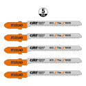 5 JIG SAW BLADES HCS 76x1.4x20TPI (WOOD/CURVE/FINE)