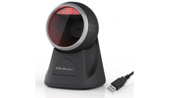 Qoltec Desktop Precision Reader 1D Barcode & QR Scanner | 2D