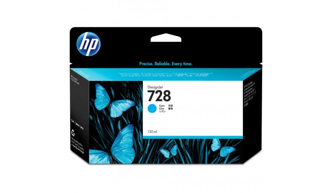 HP 728 130-ml Cyan DesignJet Ink Cartridge