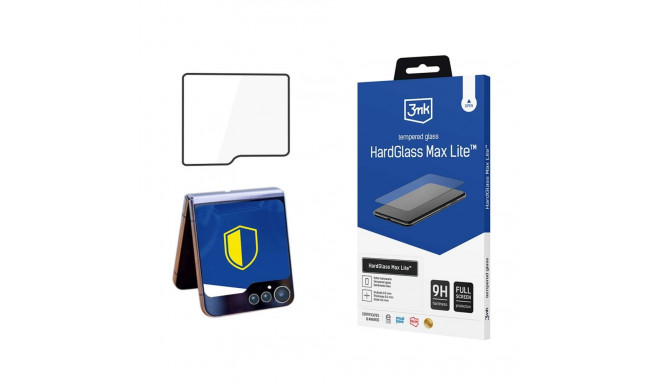 Tempered glass 3mk HardGlass Max Lite with black frame for Samsung Galaxy Z Flip 6