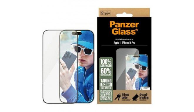 PanzerGlass Screen Protector iPhone 16 Pro 6.3" Ultra-Wide Fit 2862