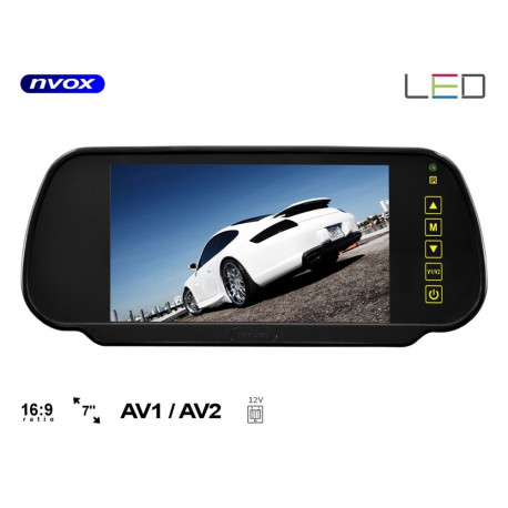 Monitor lcd 7cali w lusterku wstecznym 12v