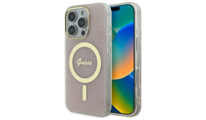 Guess GUHMP16XH4STP iPhone 16 Pro Max 6.9" roosa kõvakaaneline IML 4G MagSafe