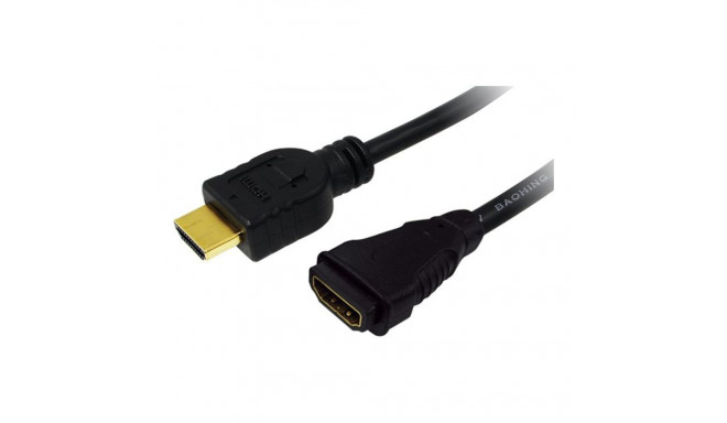 Logilink | HDMI kaabel tüüp A isane - HDMI tüüp A emane | Must | HDMI tüüp A emane | HDMI tüüp A isa