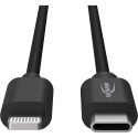 Ansmann USB-C Lightning data and charging cable, 2 meters (black)