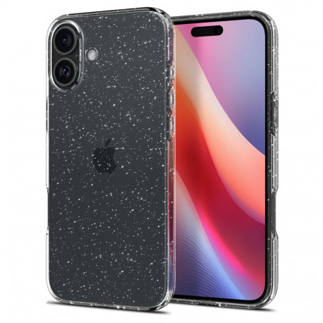 Kaitseümbris Liquid Crystal Glitter, Apple iPhone 16, läbipaistev sädelusega, Spigen