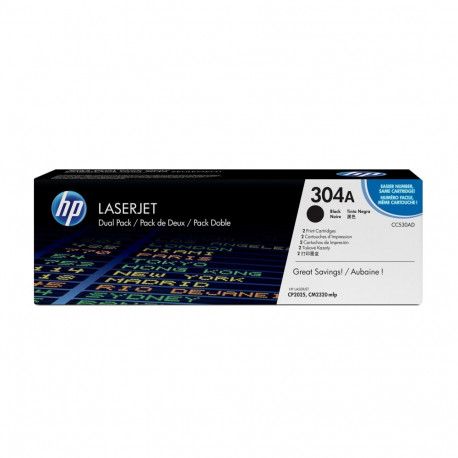 HP LaserJet tonerkassetid 304A 2-pack originaalsed, must