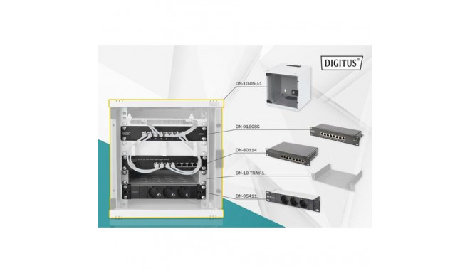 Digitus Network Set - 254 mm (10&quot;) - 6U, 312 x 300 mm (W xD)