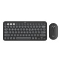 Logitech Pebble 2 Combo keyboard Mouse included RF Wireless + Bluetooth QWERTY US International Grap