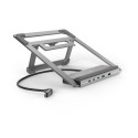 Hama 00200139 Connect2Office Stand, USB-C dock, 12 ports, 100 W, Gray