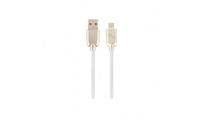 GEMBIRD CC-USB2R-AMmBM-2M-W Gembird Premium rubber Micro-USB charging and data cable, 2m, white