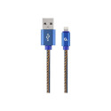 GEMBIRD CC-USB2J-AMLM-2M-BL Gembird Premium jeans (denim) 8-pin cable with metal connectors, 2m, blu