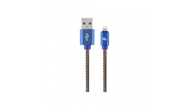 GEMBIRD CC-USB2J-AMLM-2M-BL Gembird Premium teksariidest (denim) 8-pin kaabel metallist pistikutega,