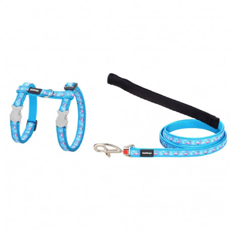 Dog Harness Red Dingo Flamingo Turquoise