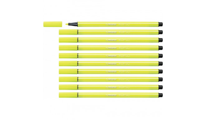 Felt-tip pens Stabilo Pen 68 Fluorescent Yellow (10 Pieces)