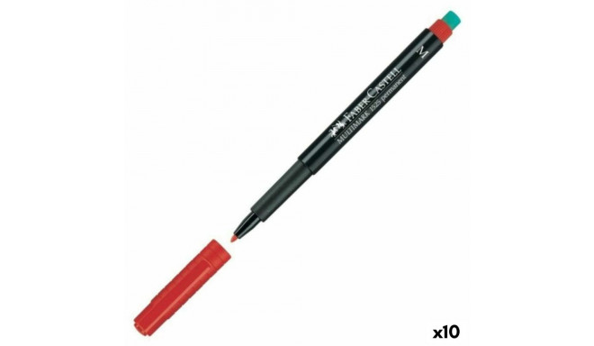 Permanent marker Faber-Castell Multimark 1525 M Red (10 Units)