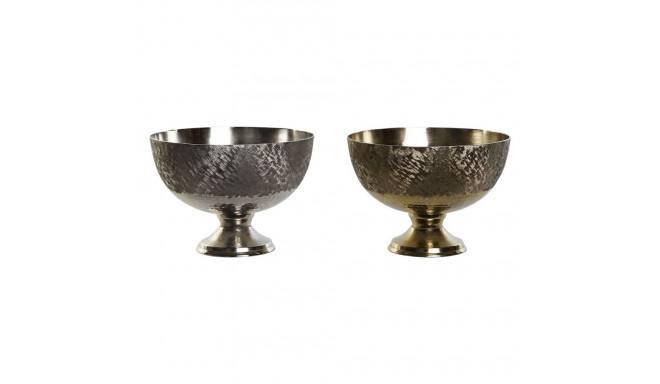 Galda rotājums DKD Home Decor Bronza Sudrabains Moderns 25 x 25 x 18 cm (2 gb.)