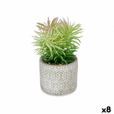Dekoratiivne Taim Ibergarden QY-H011 Puit Plastmass Tsement Sukulent 12 x 22 x 12 cm (8 Ühikut)
