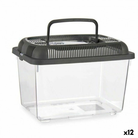 Fish tank Mascow 87862 87862 Anthracite Plastic 3 L 17 x 16 x 24 cm With handle Medium (12 Units)