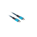 Lanberg USB-C - USB-C USB cable 1.2 m Black-blue (CA-CMCM-45CU-0012-BK)