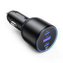 Ugreen CD293 autolaadija 2x USB-C PD ja 1x USB-A 130W - must