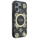 Guess GUHMP16LH4PYEEK iPhone 16 Pro 6.3" black/black hardcase IML Peony On 4G Background MagSafe