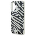 Karl Lagerfeld KLHCP16SHZBPKCCK iPhone 16 6.1" black/black hardcase IML Zebra Pattern & Cord